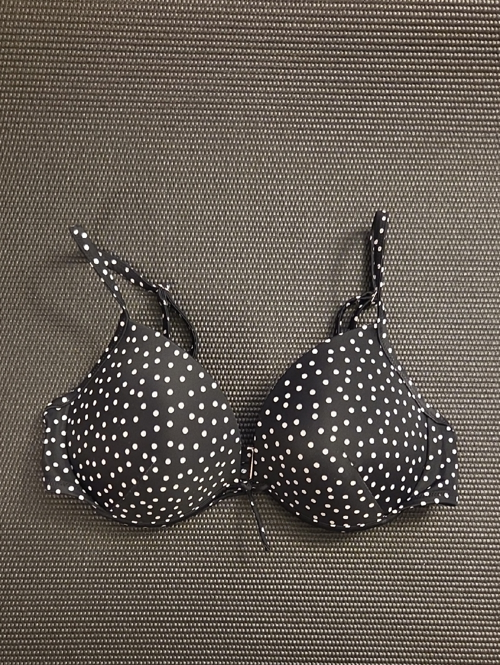 Victoria's Secret Black and White Polka Dot Bikini Top with Adjustable Straps